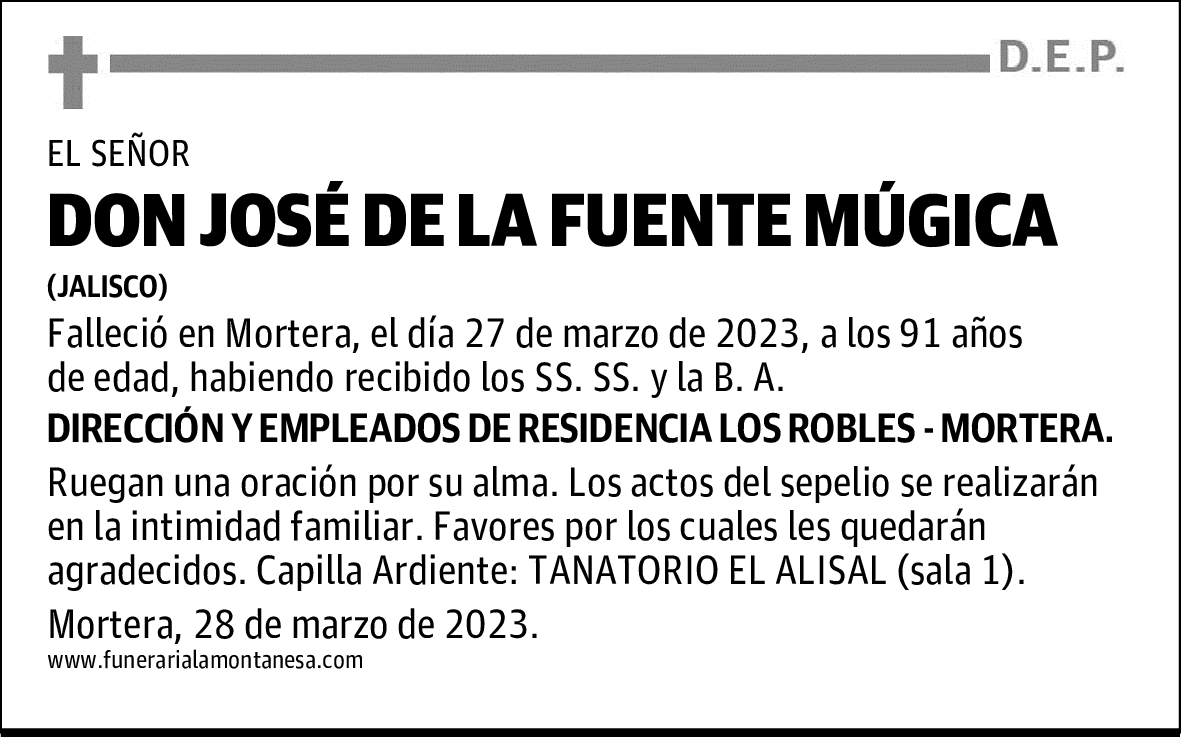 DON JOSÉ DE LA FUENTE MÚGICA