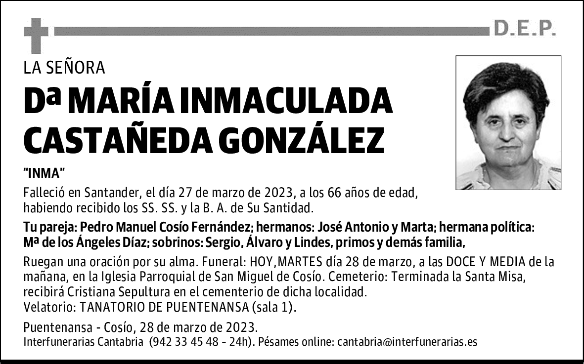 DOÑA MARÍA INMACULADA CASTAÑEDA GONZÁLEZ