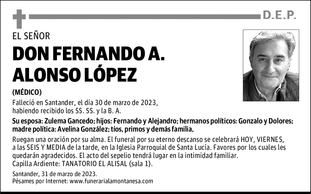 DON FERNANDO A. ALONSO LÓPEZ