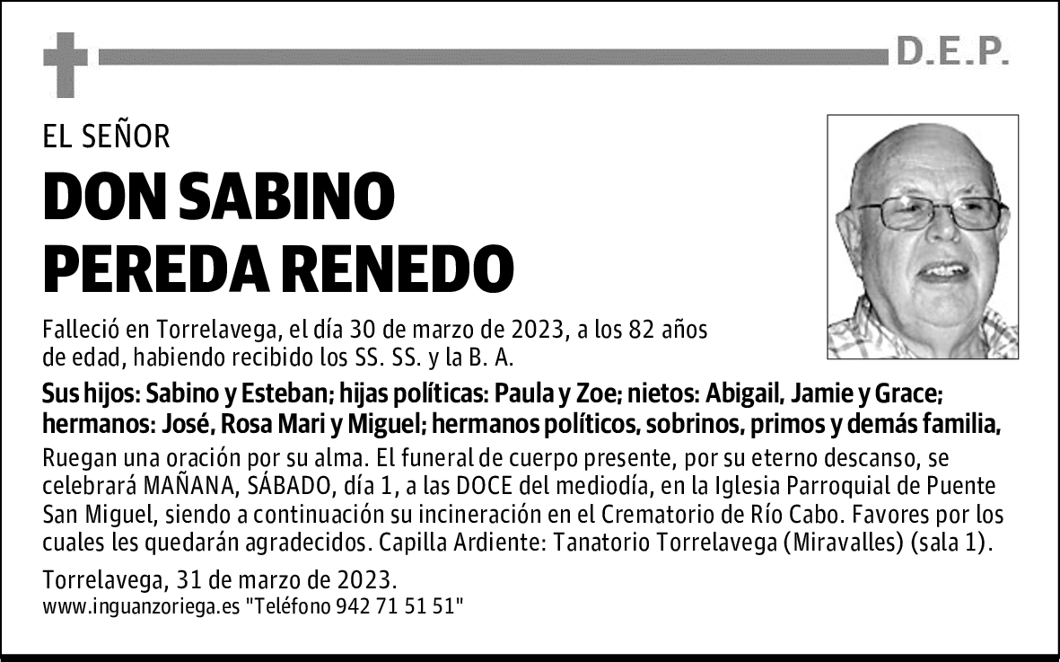 DON SABINO PEREDA RENEDO