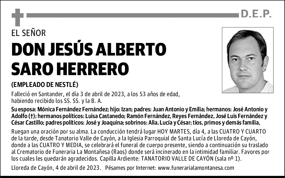 DON JESÚS ALBERTO SARO HERRERO