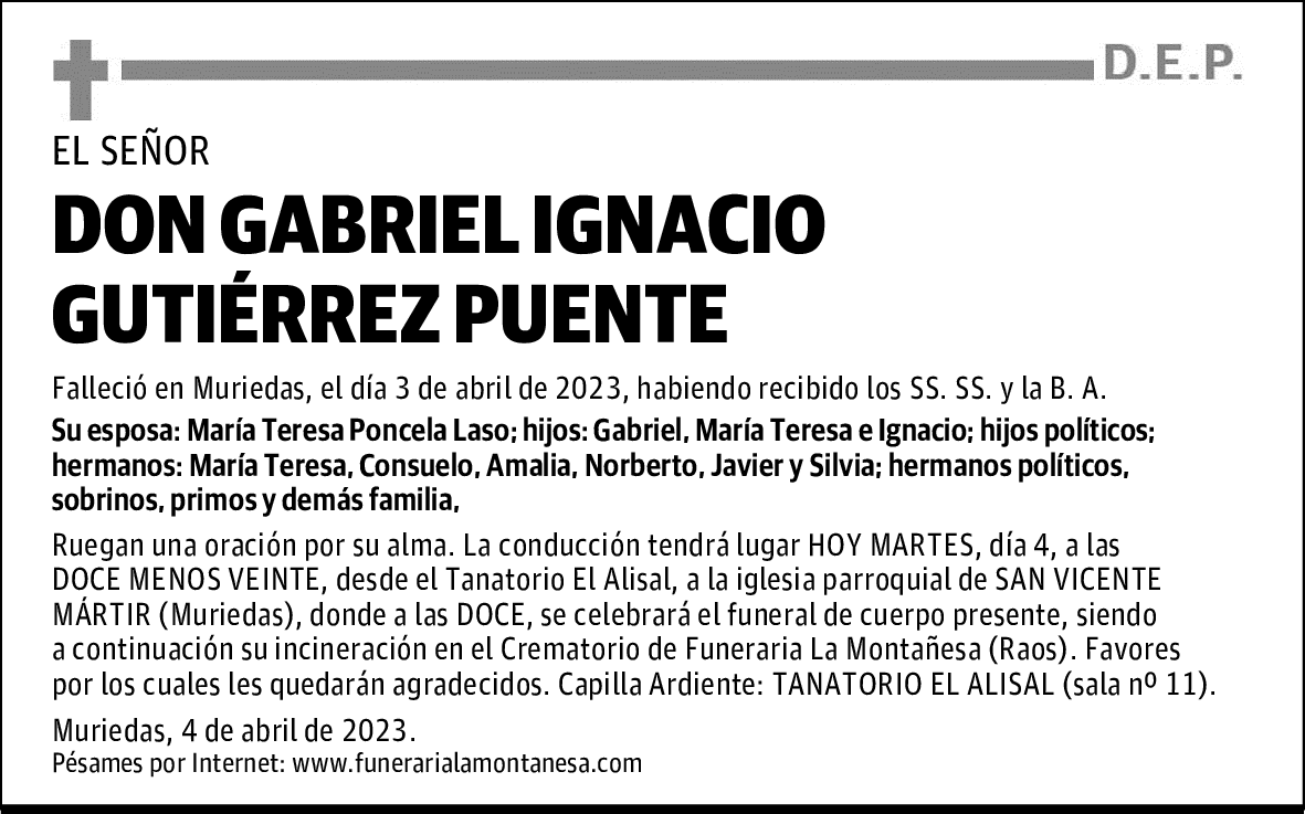 DON GABRIEL IGNACIO GUTIÉRREZ PUENTE
