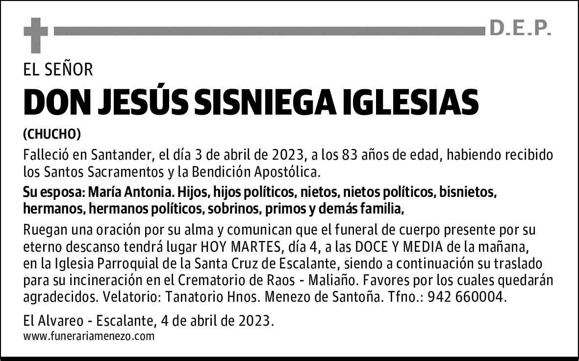 DON JESÚS SISNIEGA IGLESIAS