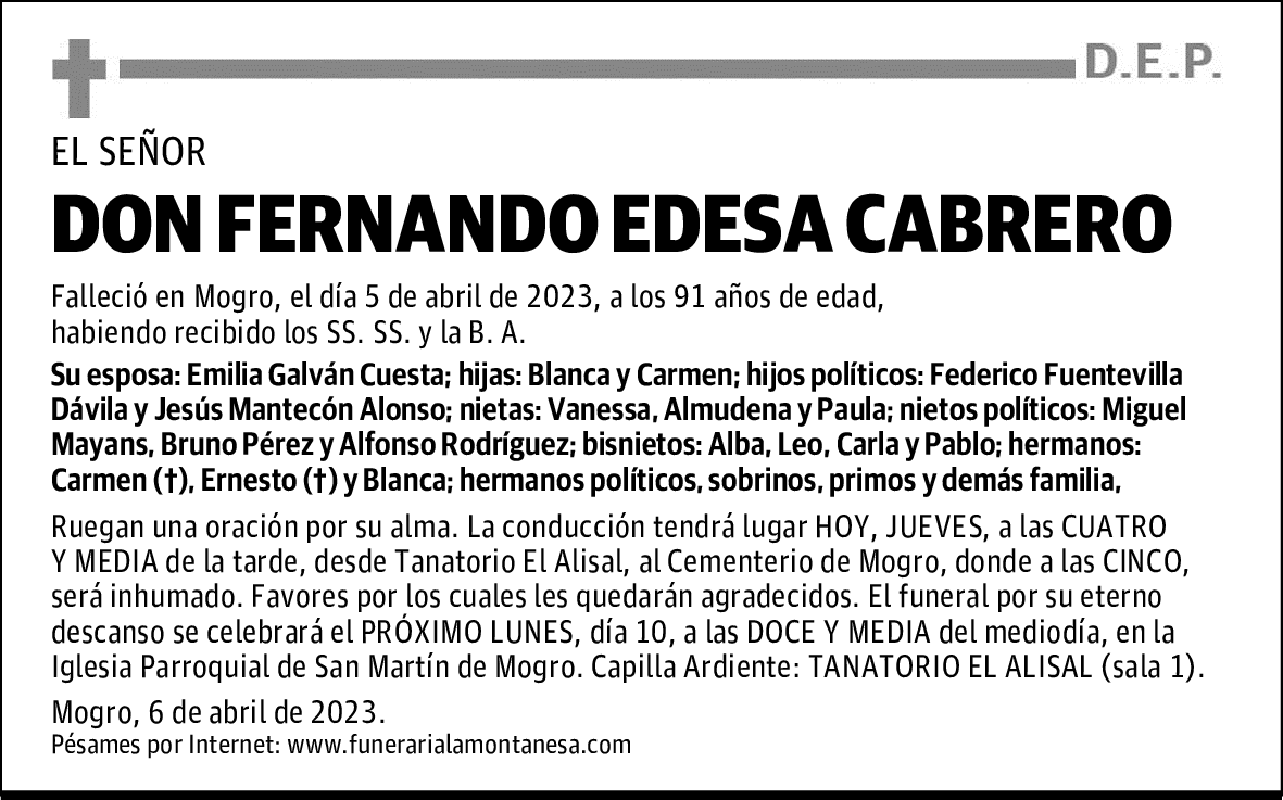 DON FERNANDO EDESA CABRERO