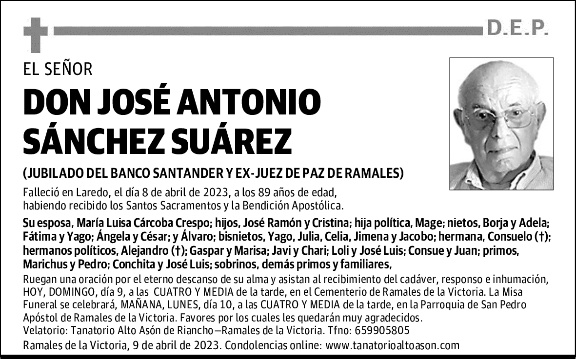DON JOSÉ ANTONIO SÁNCHEZ SUÁREZ