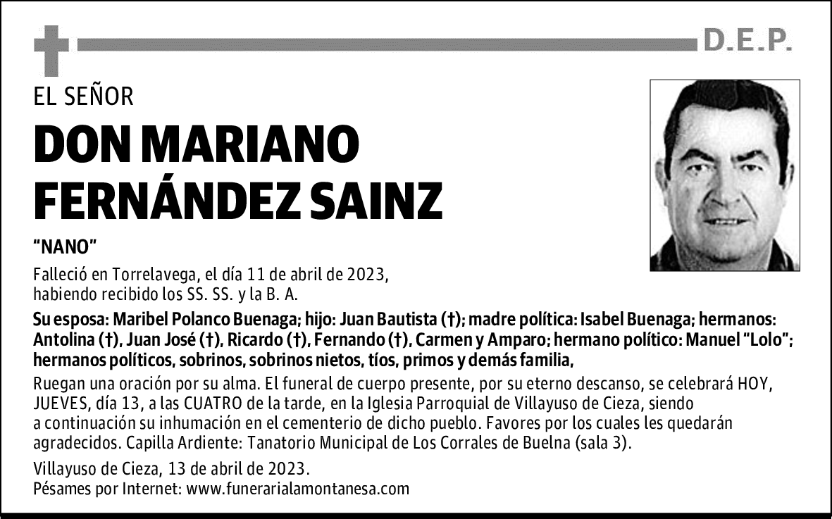 DON MARIANO FERNÁNDEZ SAINZ
