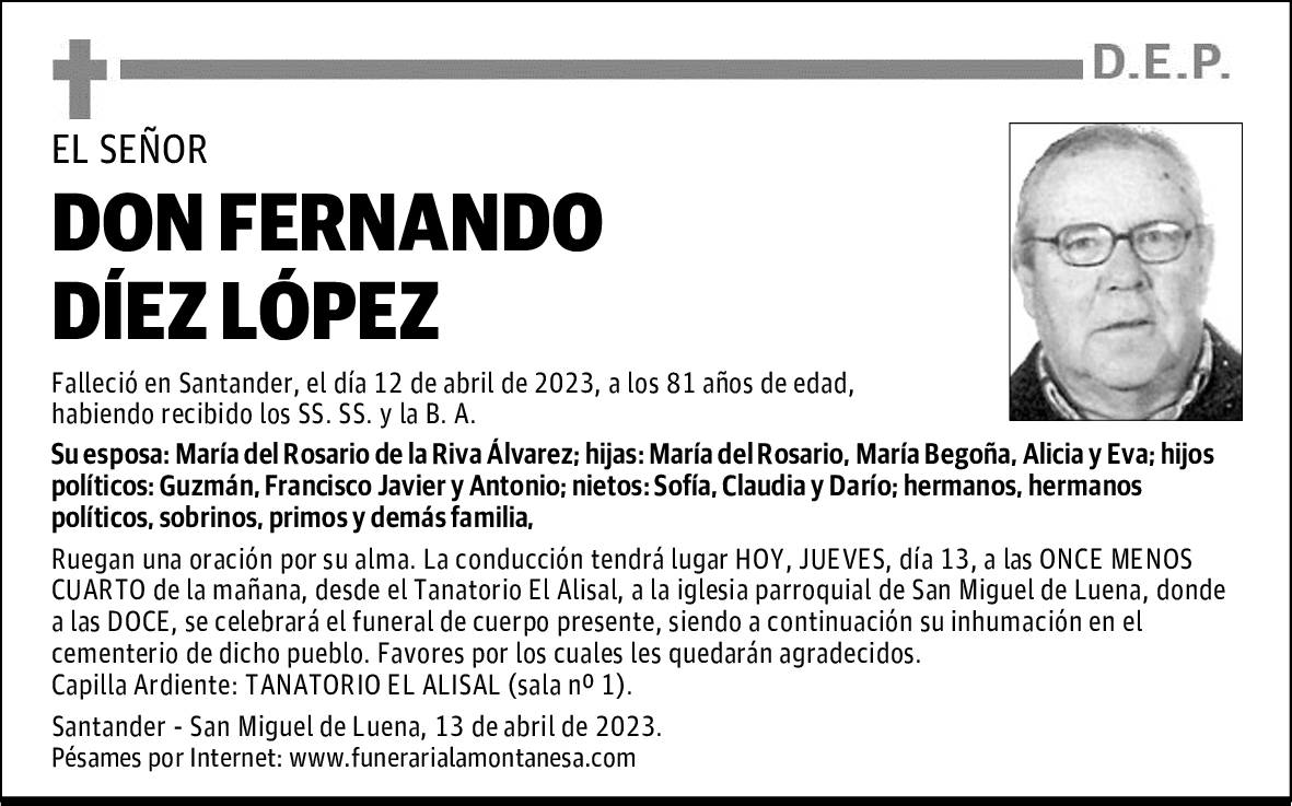 DON FERNANDO DÍEZ LÓPEZ