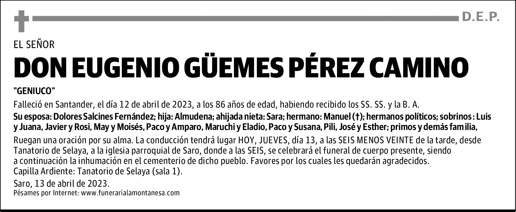 DON EUGENIO GÜEMES PÉREZ CAMINO