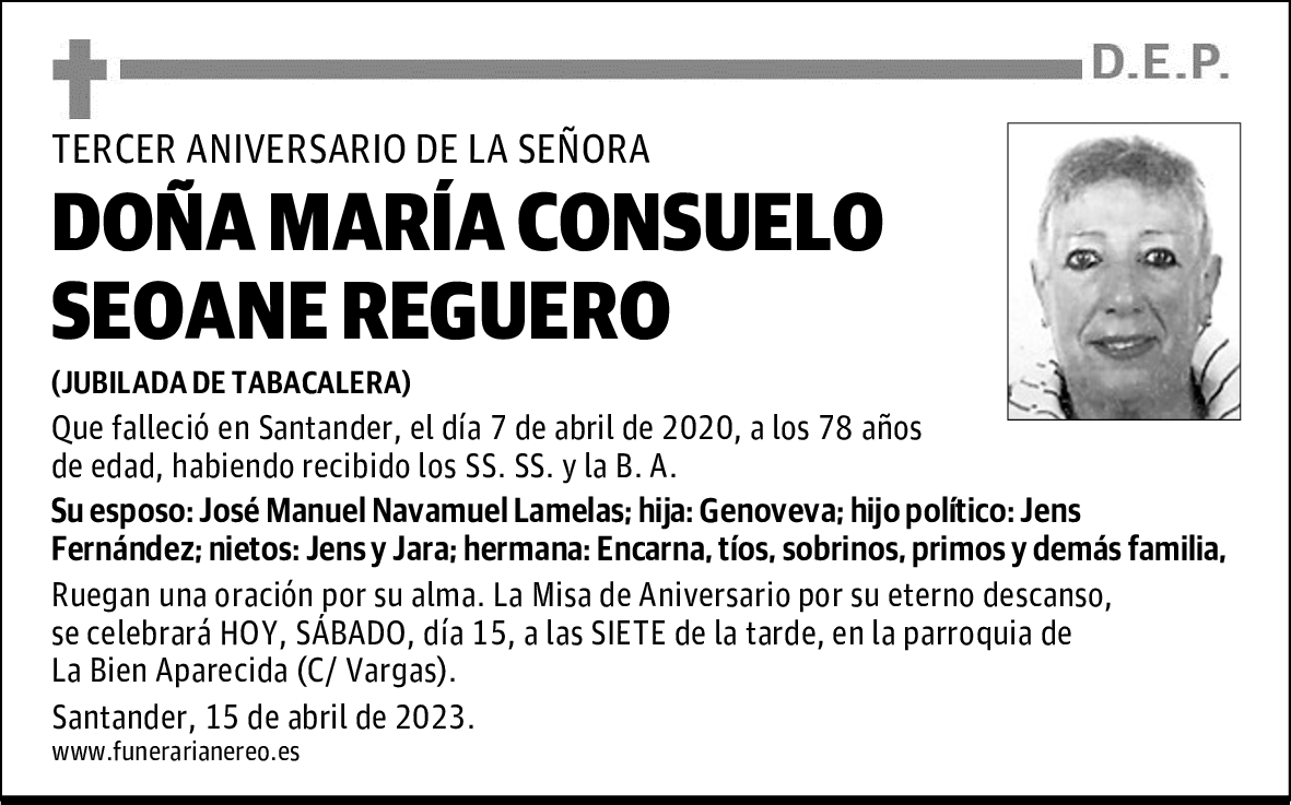 DOÑA MARÍA CONSUELO SEOANE REGUERO