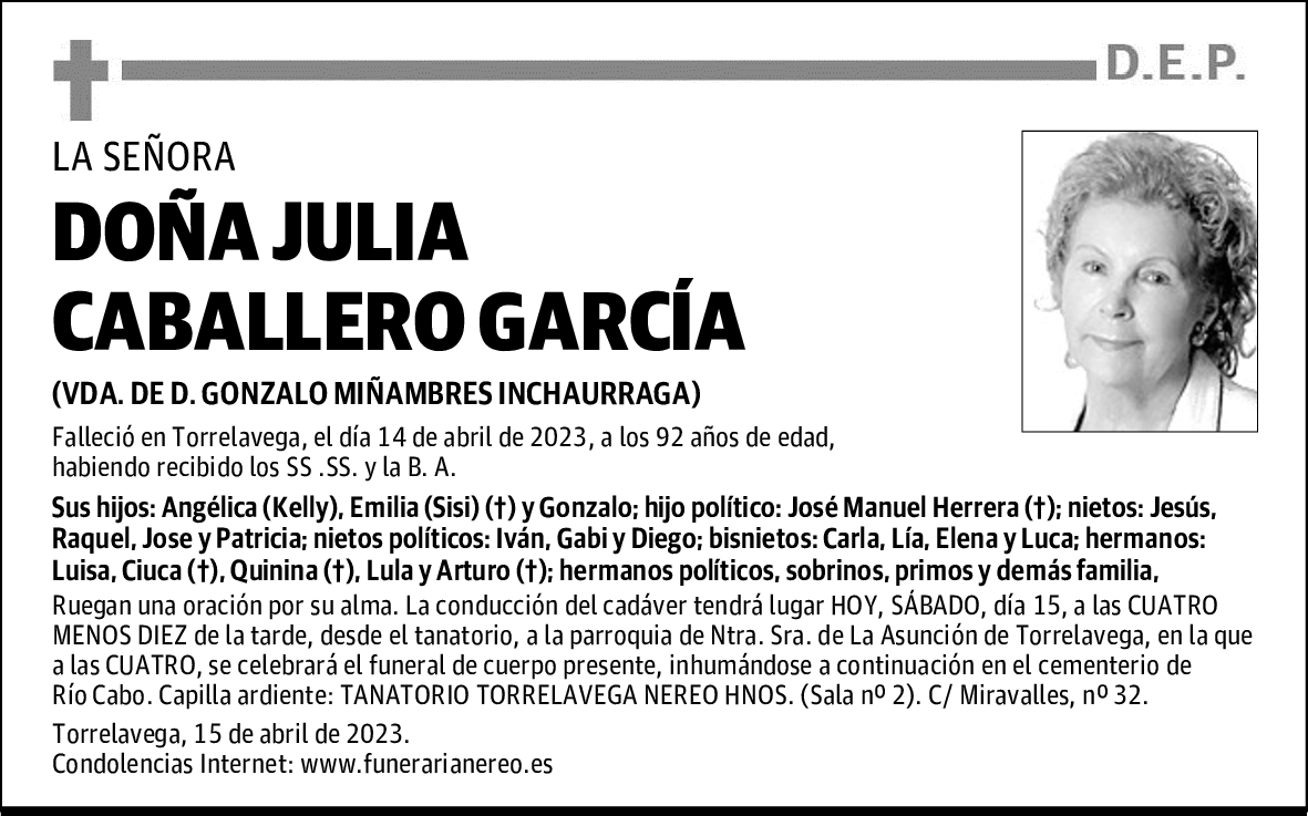 DOÑA JULIA CABALLERO GARCÍA