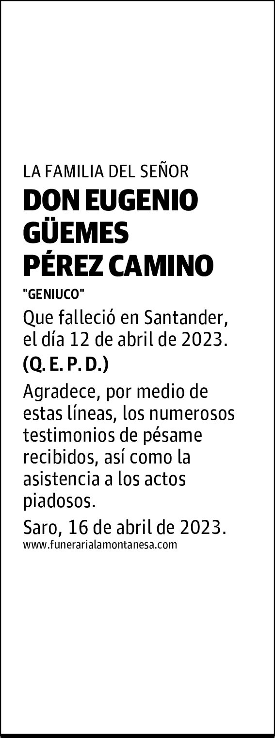 DON EUGENIO GÜEMES PÉREZ CAMINO