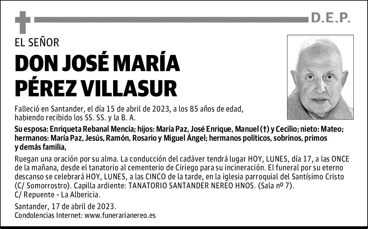 DON JOSÉ MARÍA PÉREZ VILLASUR