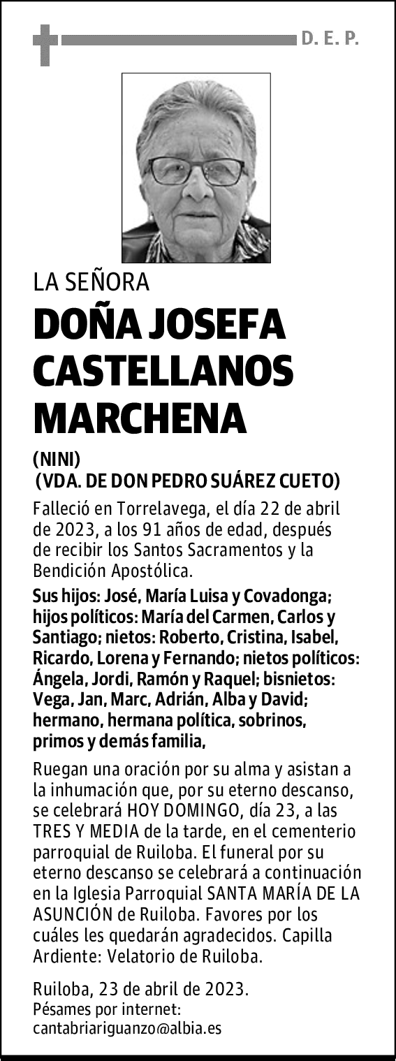 DOÑA JOSEFA CASTELLANOS MARCHENA