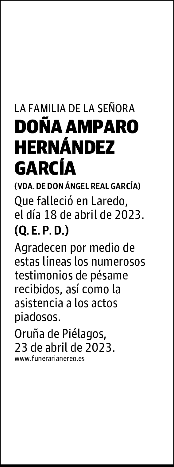 DOÑA AMPARO HERNÁNDEZ GARCÍA