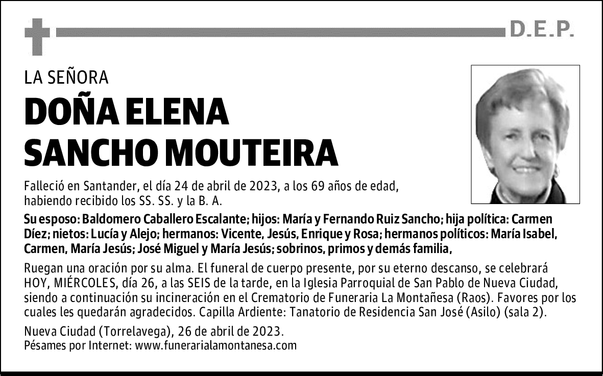 DOÑA ELENA SANCHO MOUTEIRA