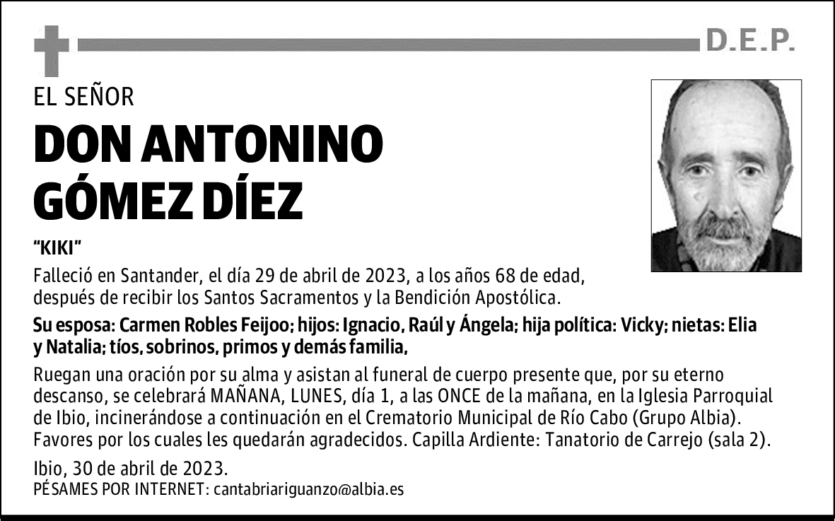 DON ANTONINO GÓMEZ DÍEZ