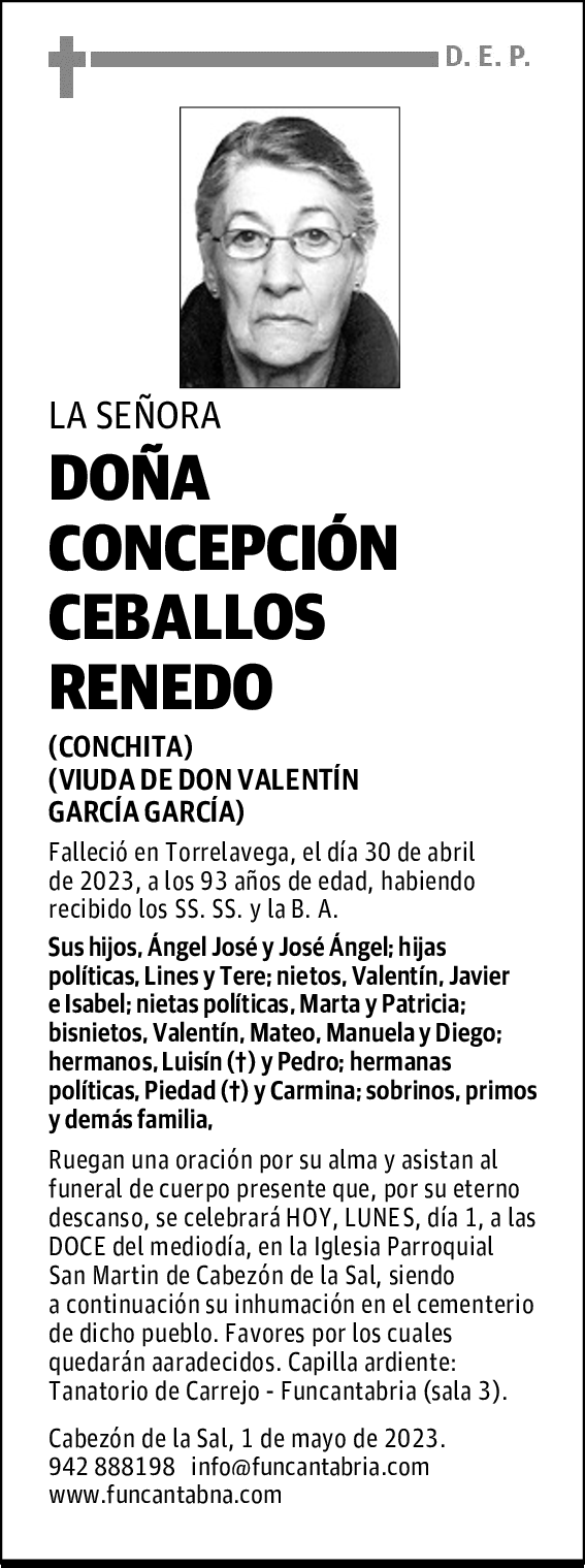 DOÑA CONCEPCIÓN CEBALLOS RENEDO
