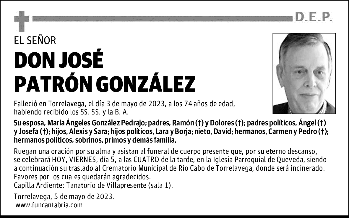 DON JOSÉ PATRÓN GONZÁLEZ