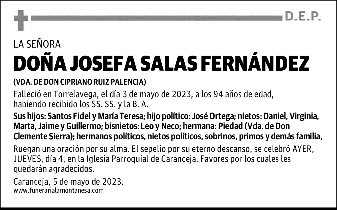 DOÑA JOSEFA SALAS FERNÁNDEZ
