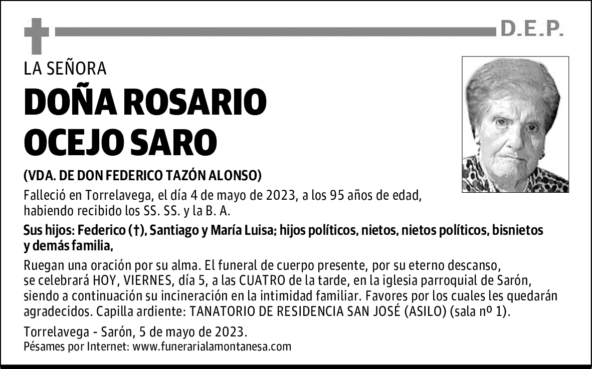 DOÑA ROSARIO OCEJO SARO
