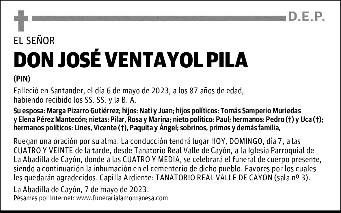 DON JOSÉ VENTAYOL PILA