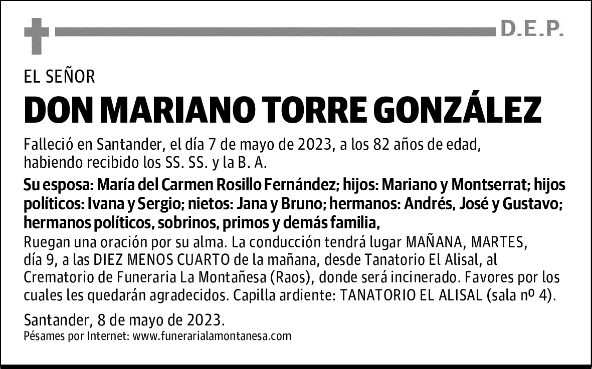 DON MARIANO TORRE GONZÁLEZ