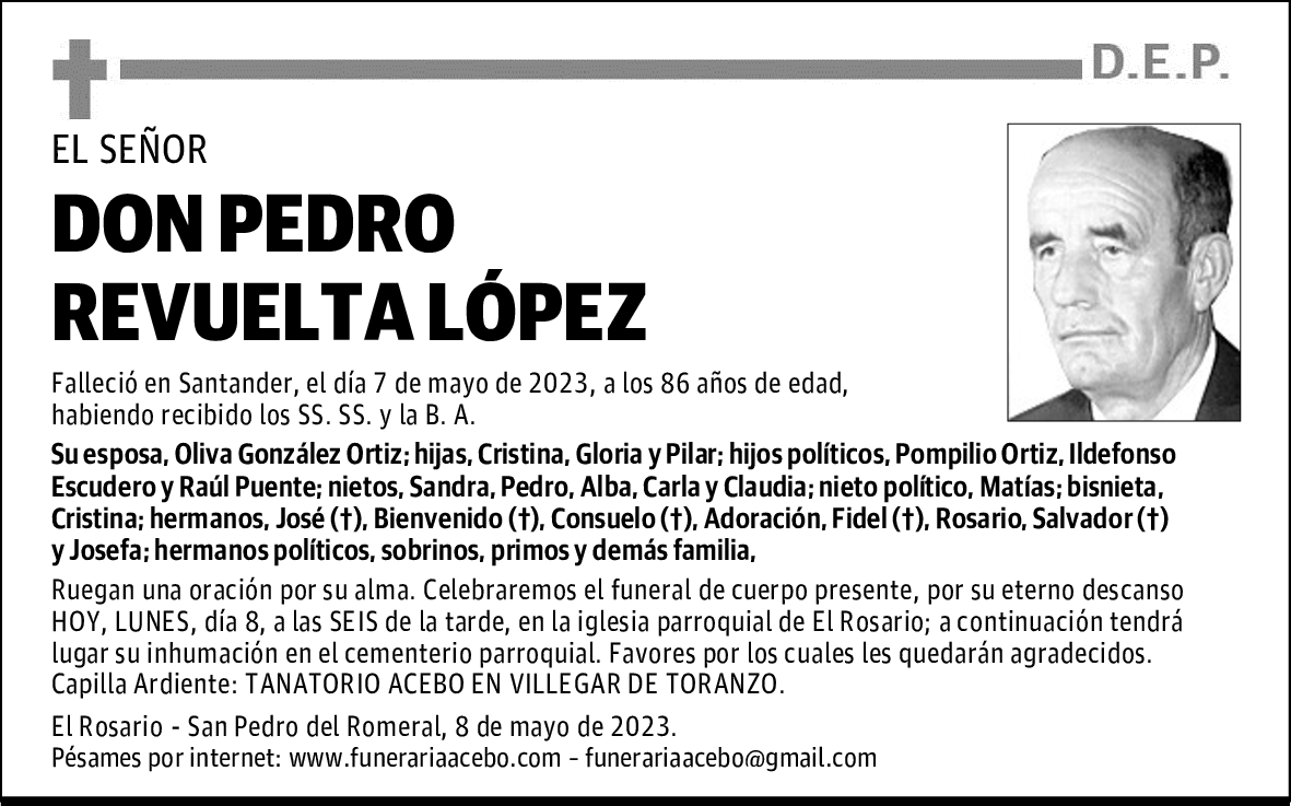 DON PEDRO REVUELTA LÓPEZ