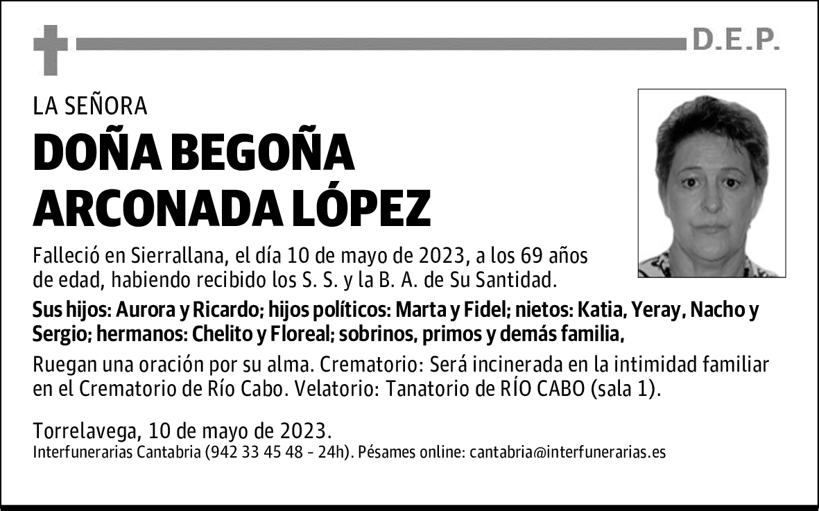 DOÑA BEGOÑA ARCONADA LÓPEZ