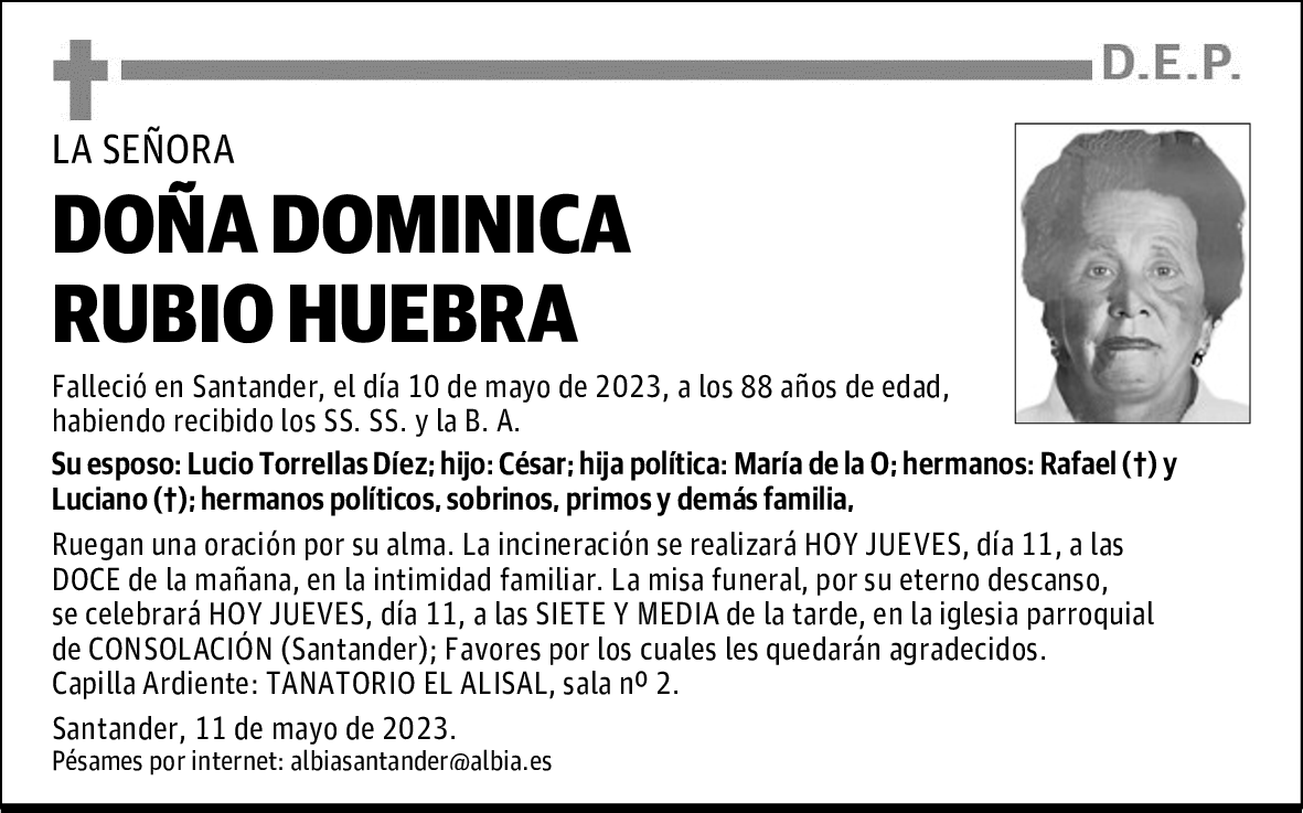 DOÑA DOMINICA RUBIO HUEBRA