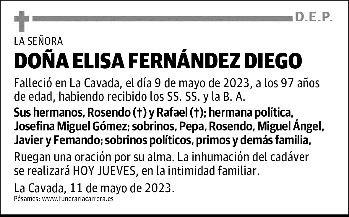 DOÑA ELISA FERNÁNDEZ DIEGO