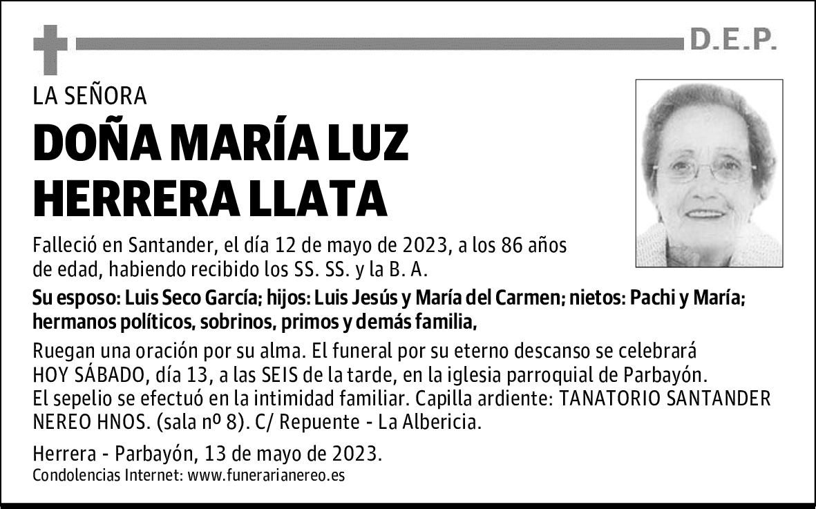 DOÑA MARÍA LUZ HERRERA LLATA