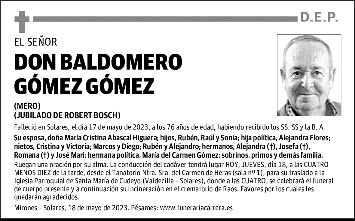DON BALDOMERO GÓMEZ GÓMEZ