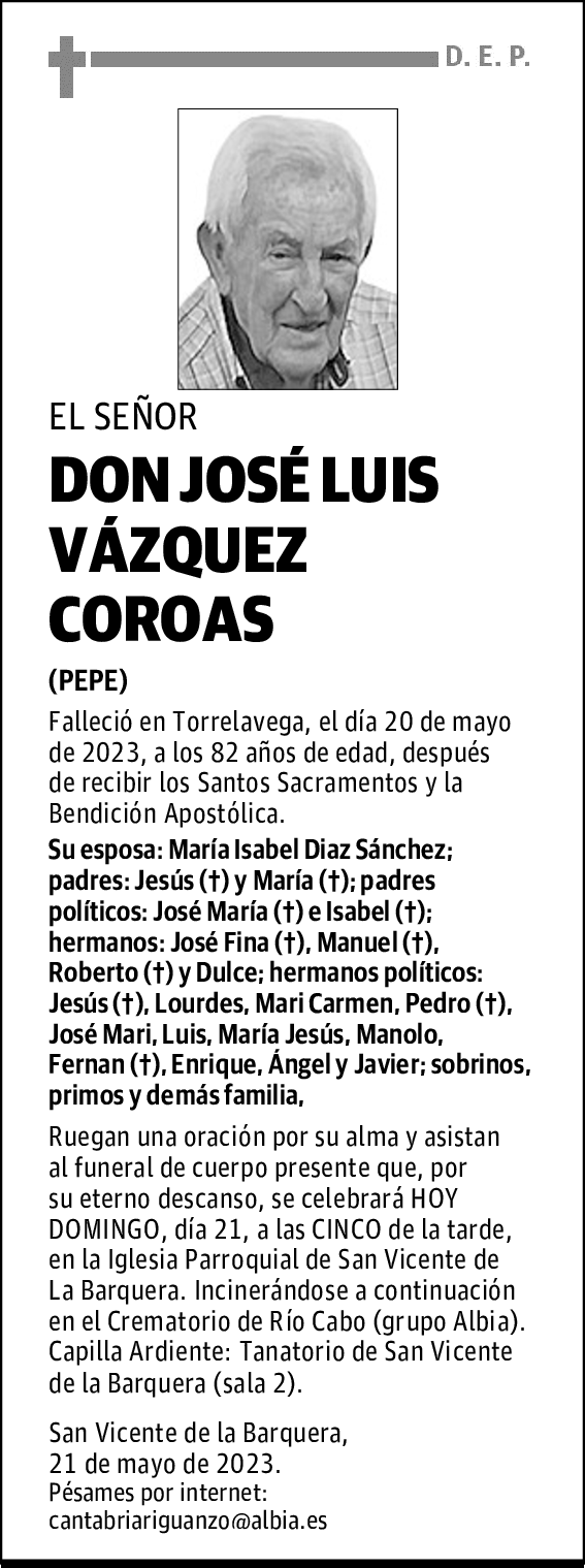 DON JOSÉ LUIS VÁZQUEZ COROAS