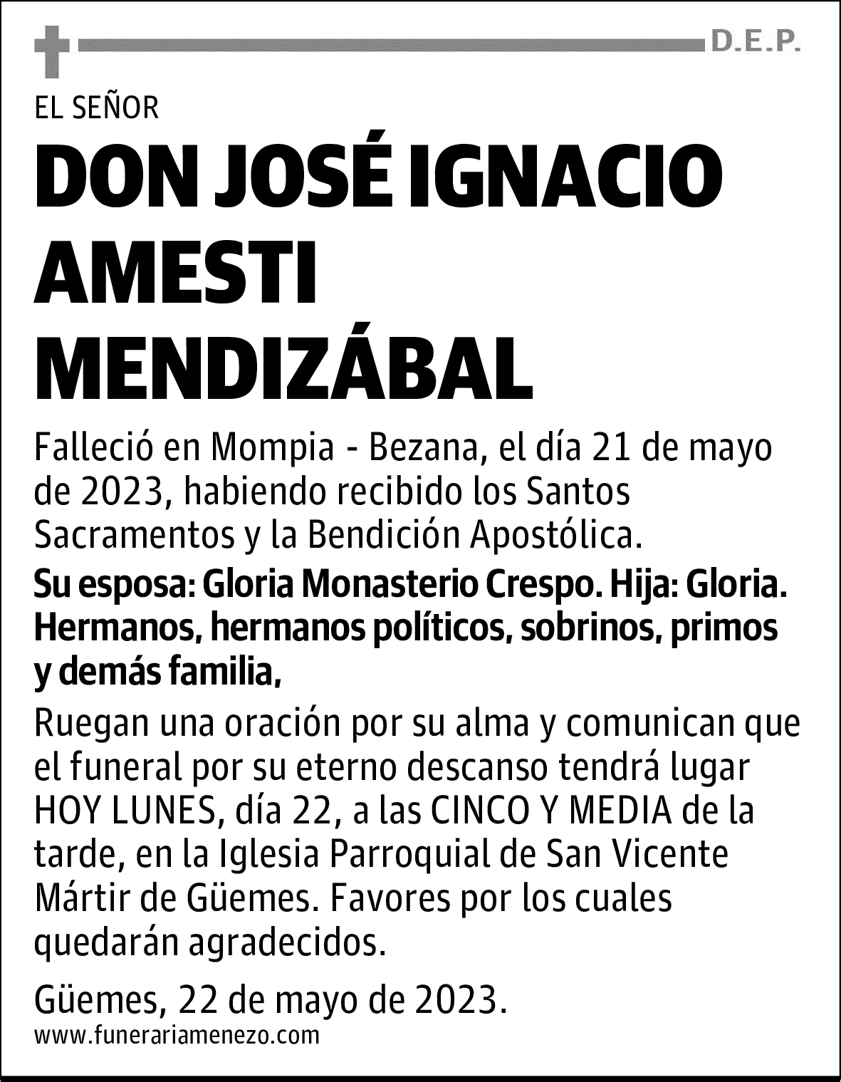 DON JOSÉ IGNACIO AMESTI MENDIZÁBAL
