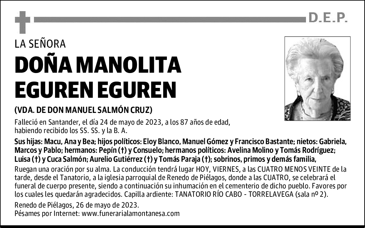 DOÑA MANOLITA EGUREN EGUREN