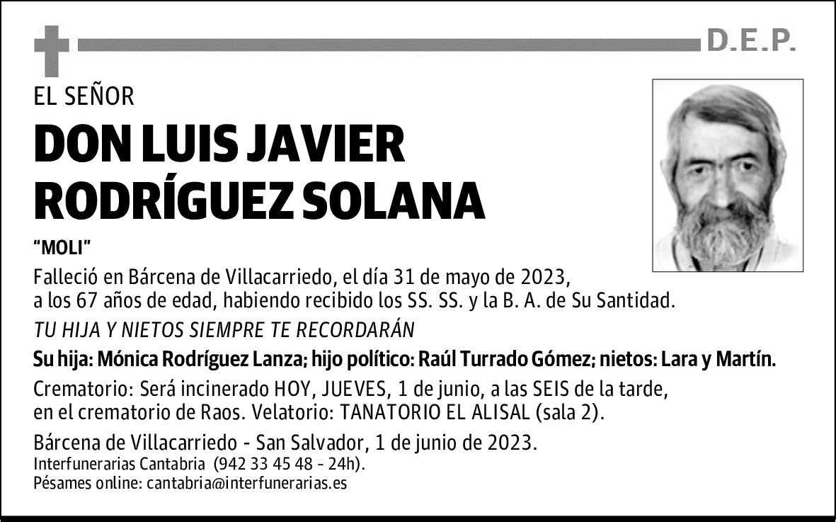 DON LUIS JAVIER RODRÍGUEZ SOLANA