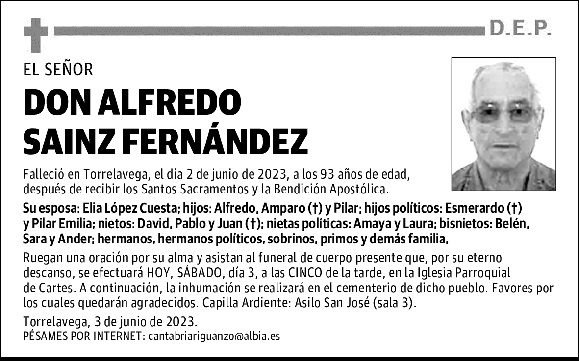 DON ALFREDO SAINZ FERNÁNDEZ