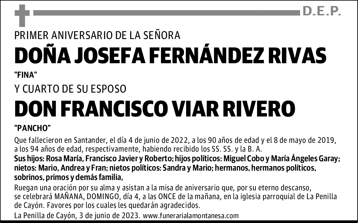 DOÑA JOSEFA FERNÁNDEZ RIVAS