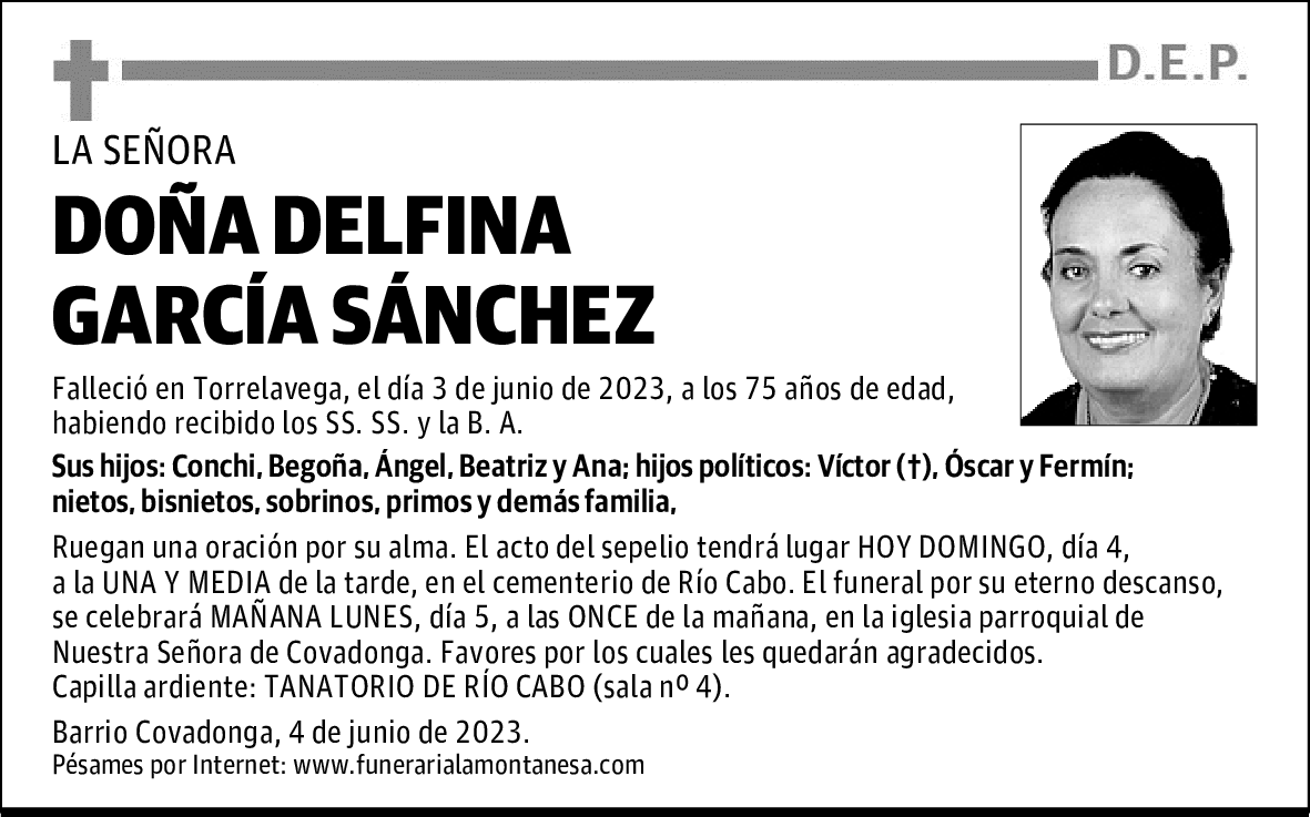 DOÑA DELFINA GARCÍA SÁNCHEZ