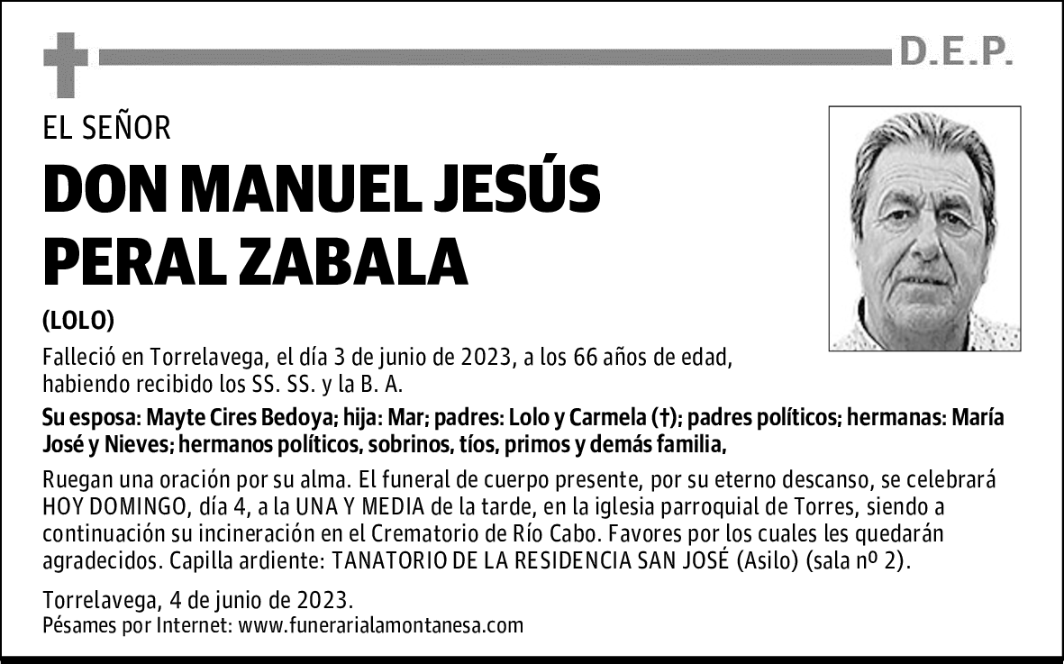 DON MANUEL JESÚS PERAL ZABALA
