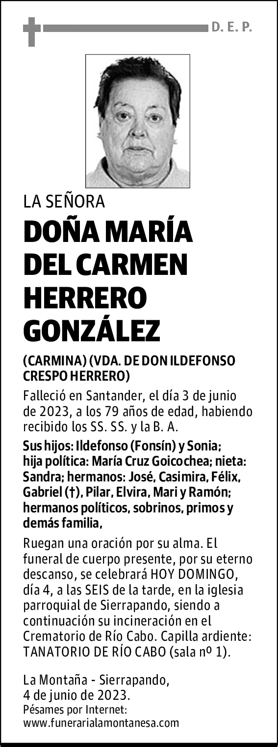 DOÑA MARÍA DEL CARMEN HERRERO GONZÁLEZ