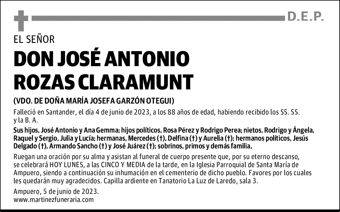 DON JOSÉ ANTONIO ROZAS CLARAMUNT