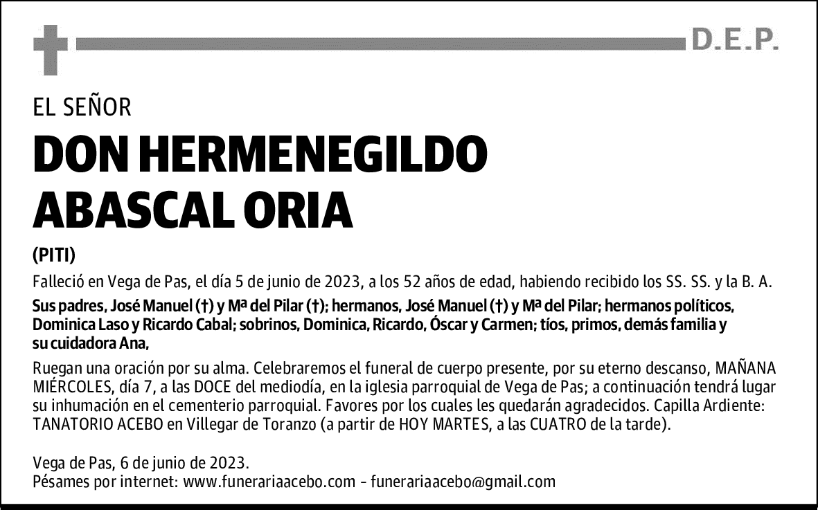 DON HERMENEGILDO ABASCAL ORIA