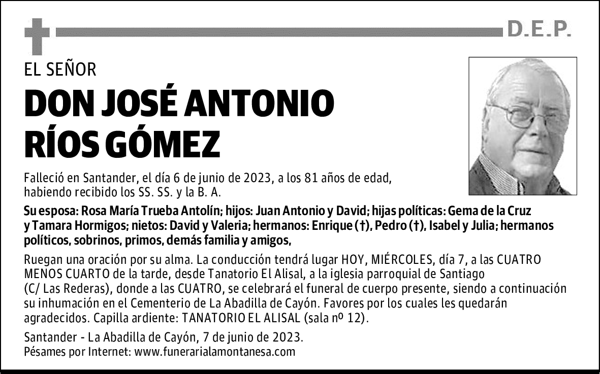 DON JOSÉ ANTONIO RÍOS GÓMEZ