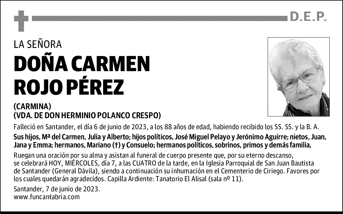 DOÑA CARMEN ROJO PÉREZ