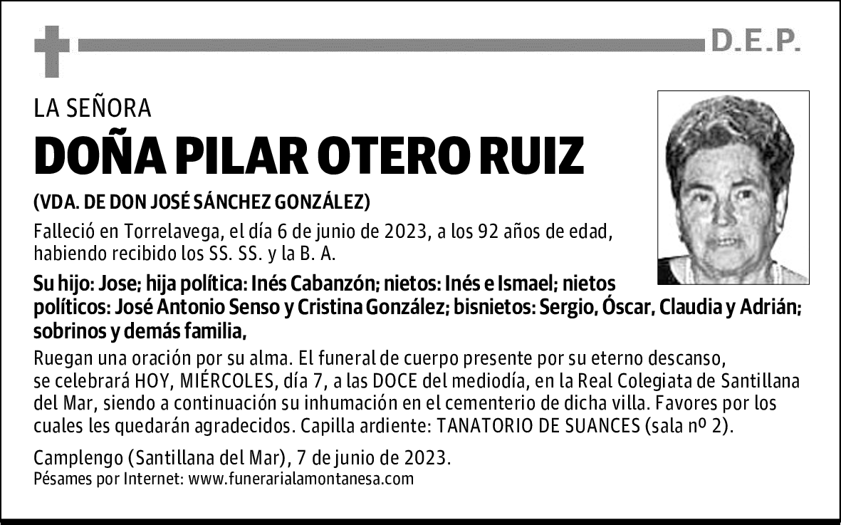 DOÑA PILAR OTERO RUIZ