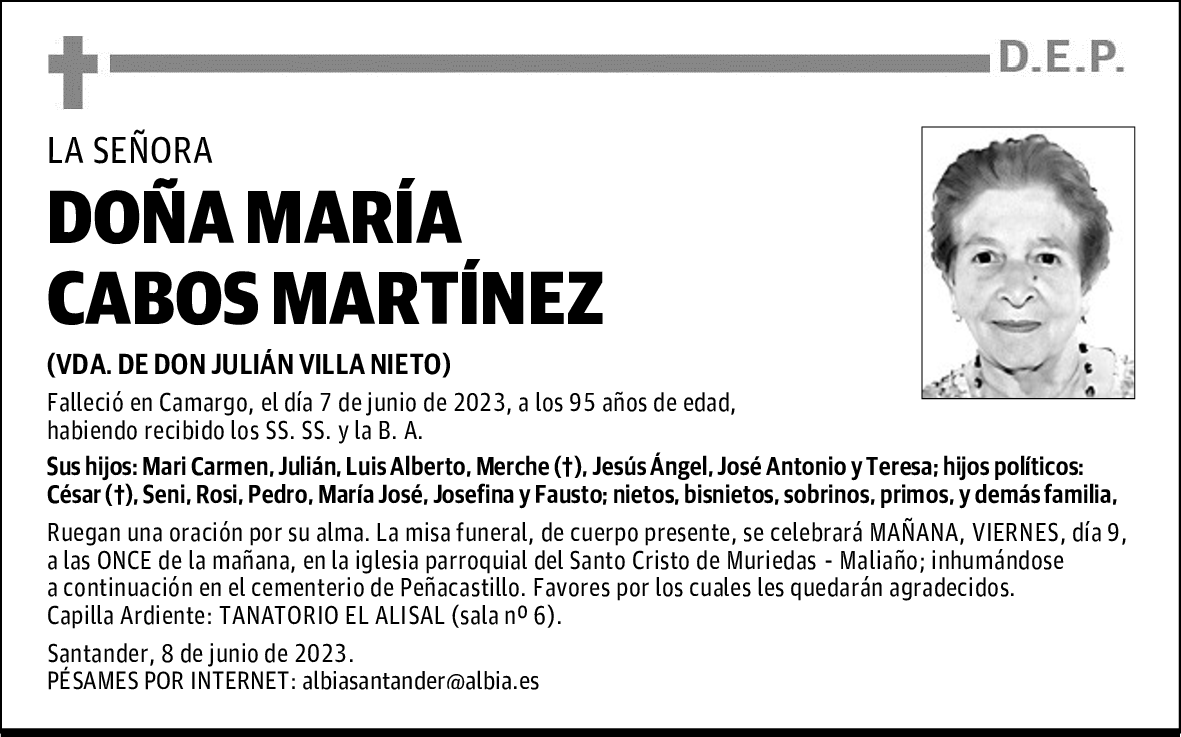 DOÑA MARÍA CABOS MARTÍNEZ