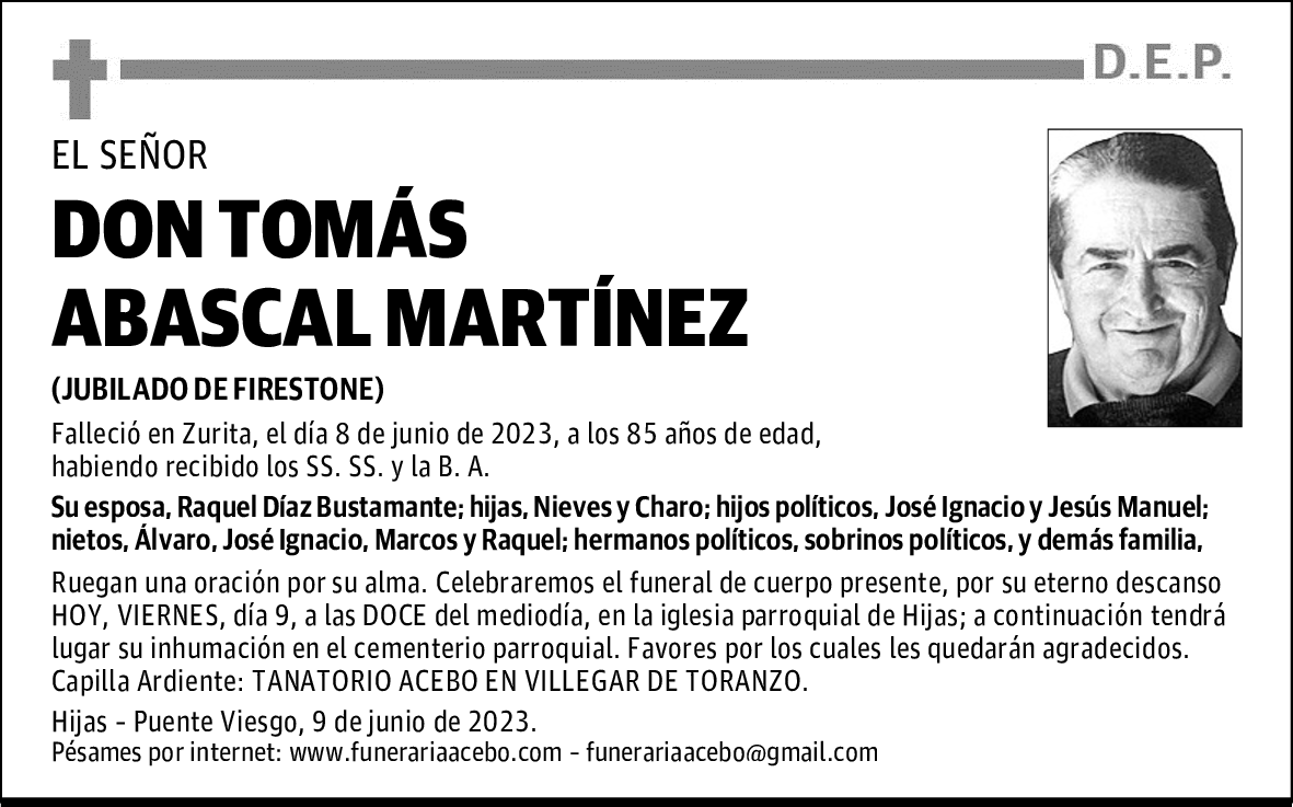 DON TOMÁS ABASCAL MARTÍNEZ