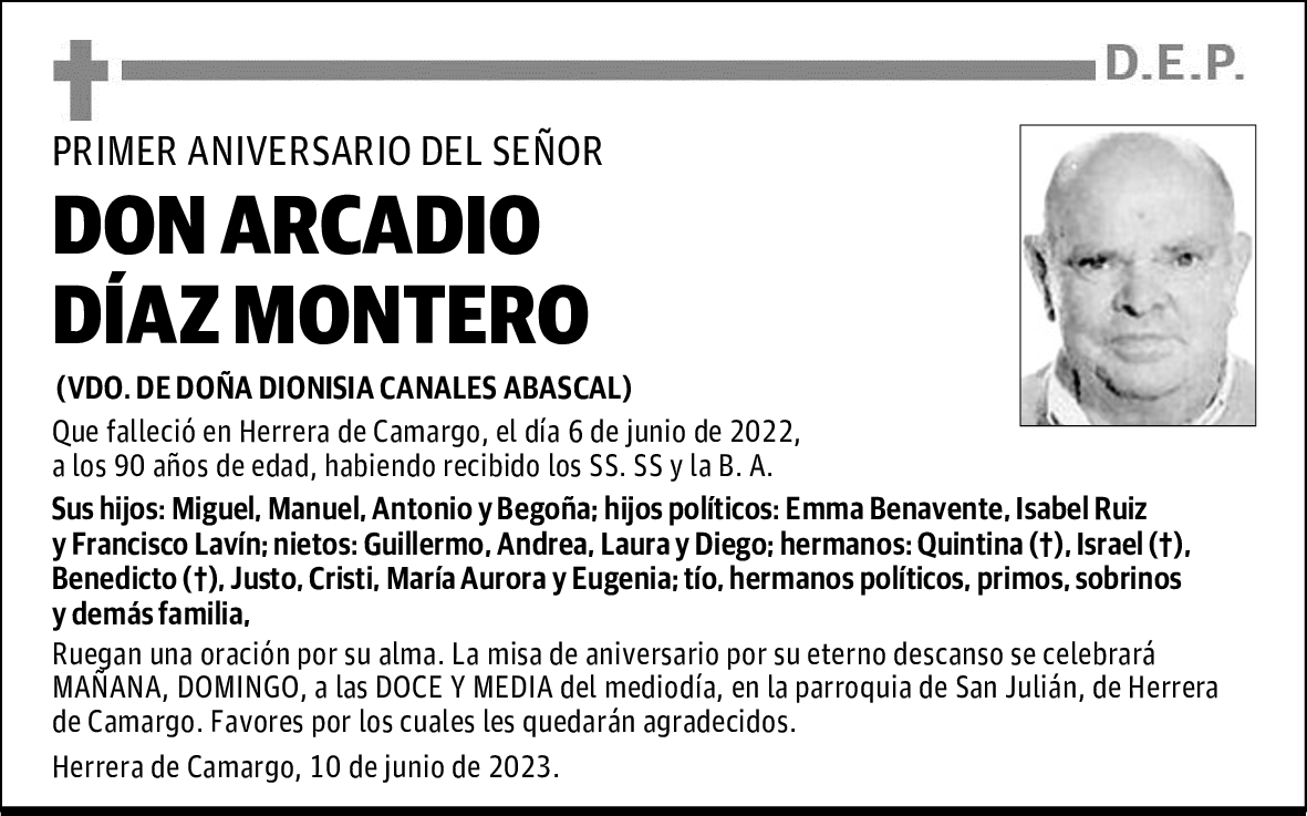 DON ARCADIO DÍAZ MONTERO