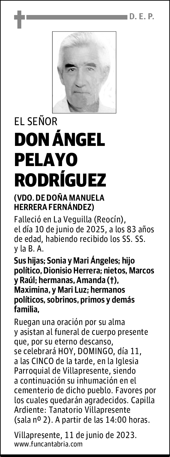 DON ÁNGEL PELAYO RODRÍGUEZ